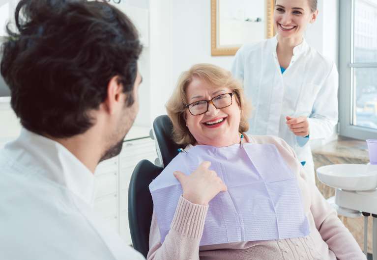 regular dental check-up of a woman in Bonita Springs, FL