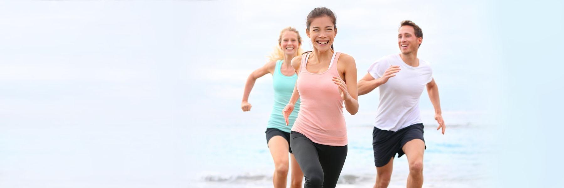 Woman running at Bonita Beach Park in Naples FL